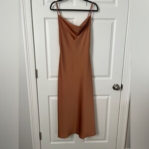 SHEIN Strapless Brown Dress